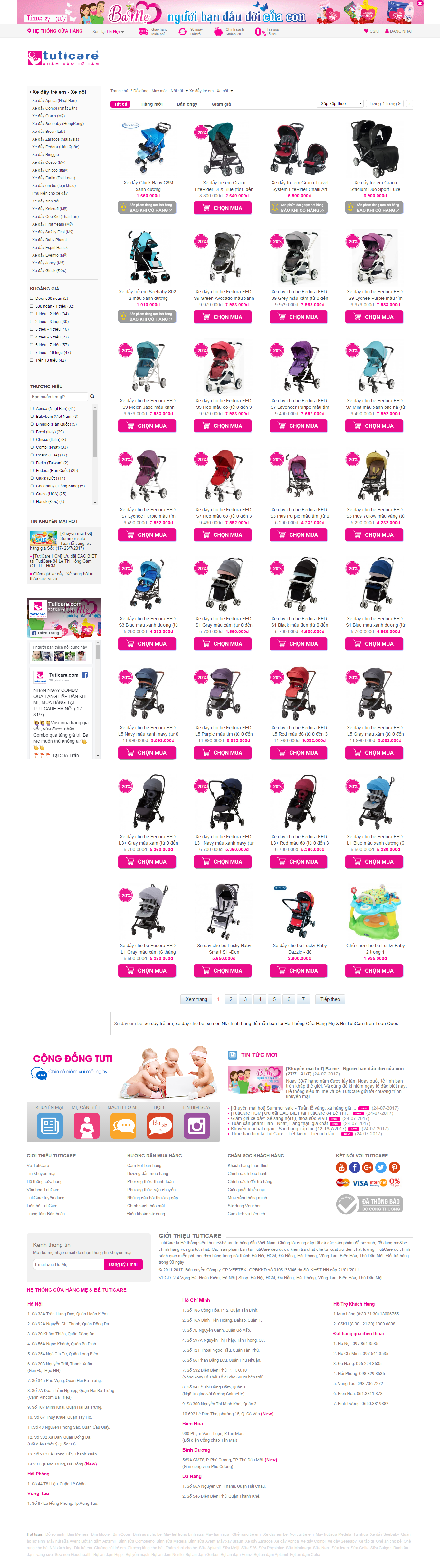 Thiết kế Web xe đẩy cho bé tuticare.com